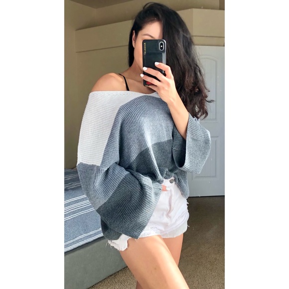 Anthropologie Ribbed Color Block Slouchy Sweater L - Picture 2 of 14